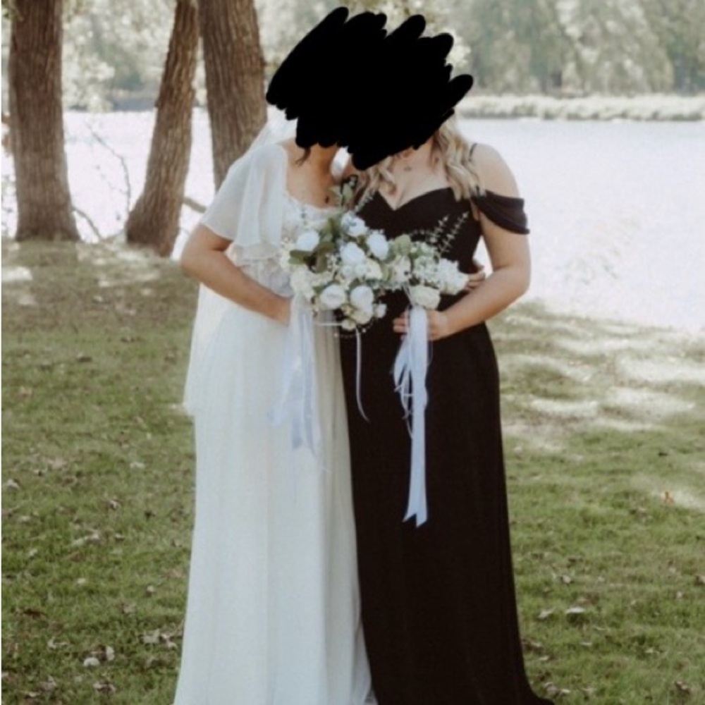 Azazie Black Chiffon Bridesmaid Dress - Picture 4 of 5